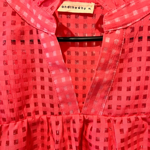 And the Why Women's Pink Ruffle Sleeve Top size XL - Picture 7 of 16